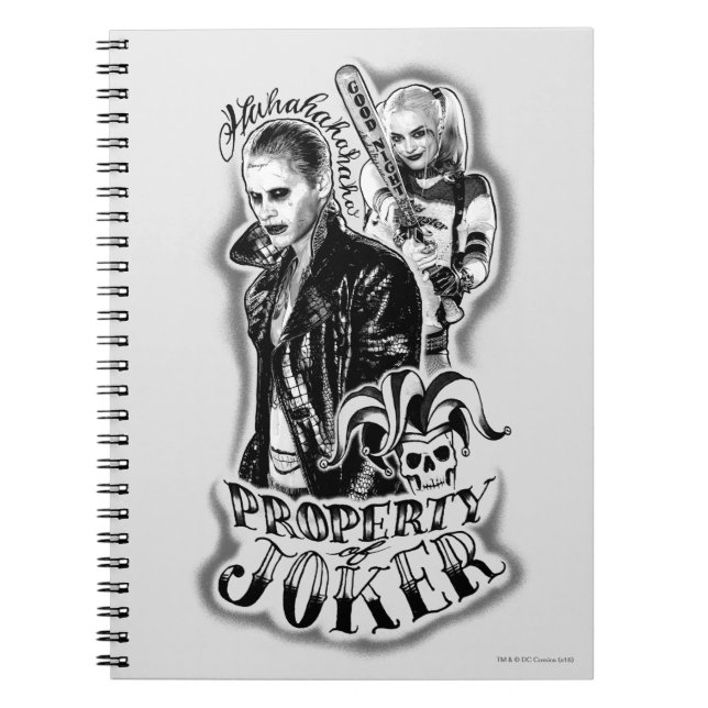 Suicide Squad | Joker & Harley Airbrush Tattoo Anteckningsbok Med Spiral (Framsidan)