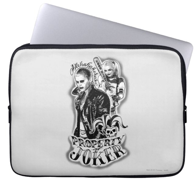 Suicide Squad | Joker & Harley Airbrush Tattoo Laptop Sleeve (Framsidan)