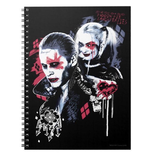Suicide Squad | Joker & Harley Painting Graffiti Anteckningsbok Med Spiral (Framsidan)
