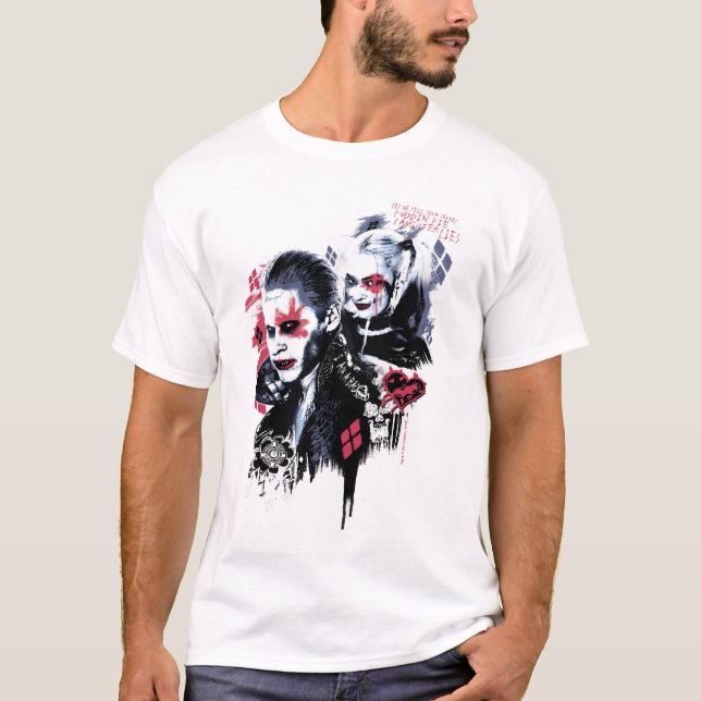 Suicide Squad | Joker & Harley Painting Graffiti T Shirt (Framsida)