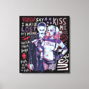 Suicide Squad   Joker & Harley Typography Photo Canvastryck