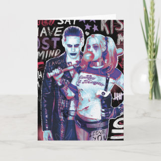 Suicide Squad | Joker & Harley Typography Photo Kort