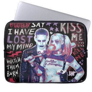 Suicide Squad Joker & Harley Typography Photo Laptop Sleeve
