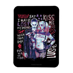 Suicide Squad Joker & Harley Typography Photo Magnet
