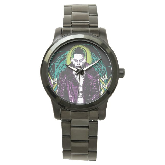 Suicide Squad | Joker Retro Sten Graphic Armbandsur (Framsida)