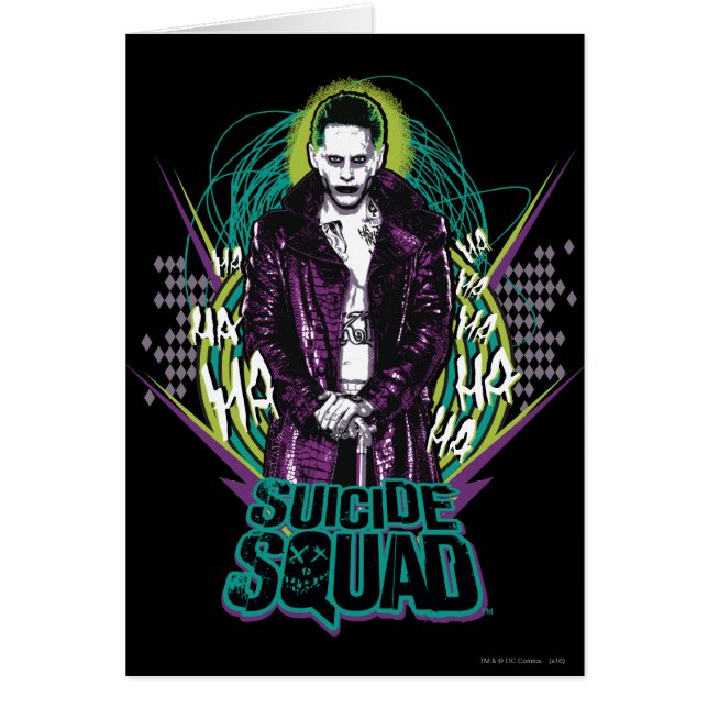 Suicide Squad | Joker Retro Sten Graphic Hälsningskort (Framsidan)