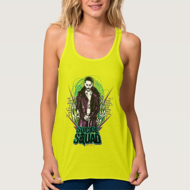 Suicide Squad | Joker Retro Sten Graphic Linne Med Racerback (Framsida)