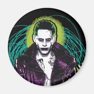 Suicide Squad Joker Retro Sten Graphic Magnet