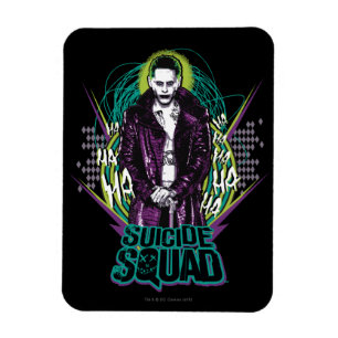 Suicide Squad   Joker Retro Sten Graphic Magnet