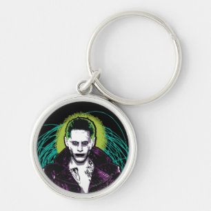 Suicide Squad Joker Retro Sten Graphic Rund Silverfärgad Nyckelring