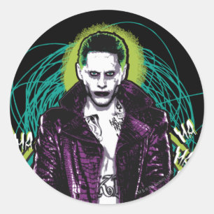 Suicide Squad Joker Retro Sten Graphic Runt Klistermärke
