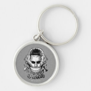 Suicide Squad Joker Smile Rund Silverfärgad Nyckelring