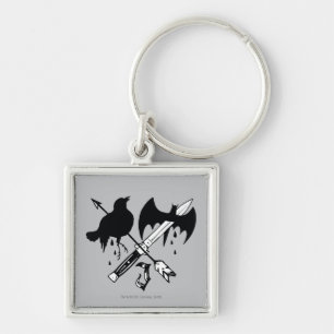 Suicide Squad Joker-symbol Fyrkantig Silverfärgad Nyckelring