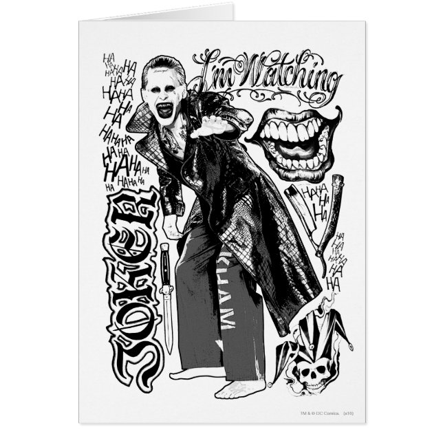 Suicide Squad | Joker Typography Photo Hälsningskort (Framsidan)