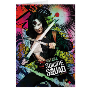 Suicide Squad Katana Character Graffiti Hälsningskort
