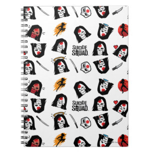 Suicide Squad   Katana Emoji Mönster Anteckningsbok Med Spiral
