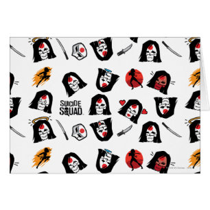Suicide Squad Katana Emoji Mönster Hälsningskort
