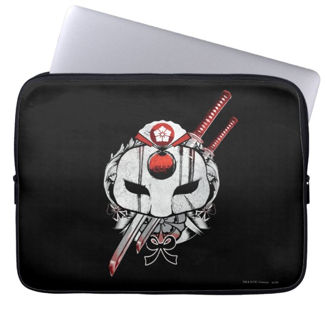 Suicide Squad | Katana Mask & Swords Tattoo Art Laptop Sleeve (Framsidan)