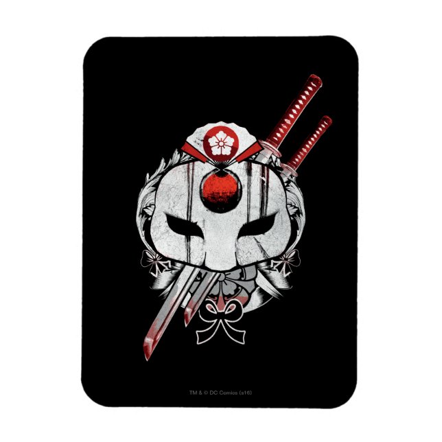 Suicide Squad | Katana Mask & Swords Tattoo Art Magnet (Vertikal)