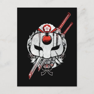Suicide Squad Katana Mask & Swords Tattoo Art Vykort