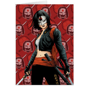 Suicide Squad Katana Tecknad Bok Art Hälsningskort