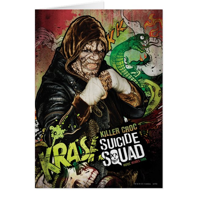 Suicide Squad | Killer Croc Character Graffiti Hälsningskort (Framsidan)