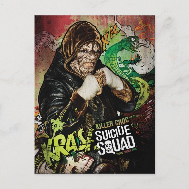 Suicide Squad | Killer Croc Character Graffiti Vykort (Framsida)