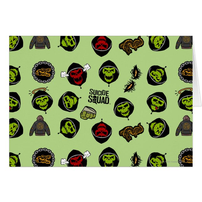 Suicide Squad | Killer Croc Emoji Mönster Hälsningskort (Framsidan Horizontal)