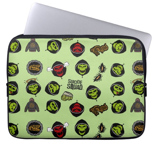 Suicide Squad | Killer Croc Emoji Mönster Laptop Fodral (Framsidan)