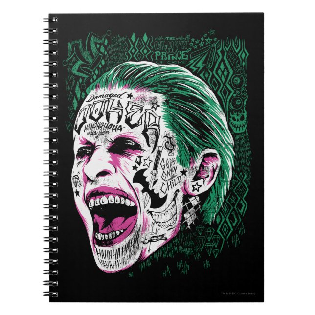 Suicide Squad | Laugher Joker Head Sketch Anteckningsbok Med Spiral (Framsidan)