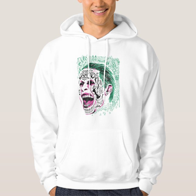 Suicide Squad | Laugher Joker Head Sketch Hoodie (Framsida)