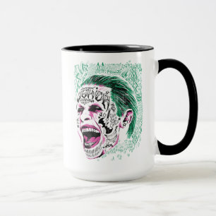 Suicide Squad   Laugher Joker Head Sketch Mugg