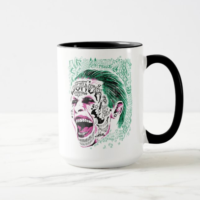 Suicide Squad | Laugher Joker Head Sketch Mugg (Höger)
