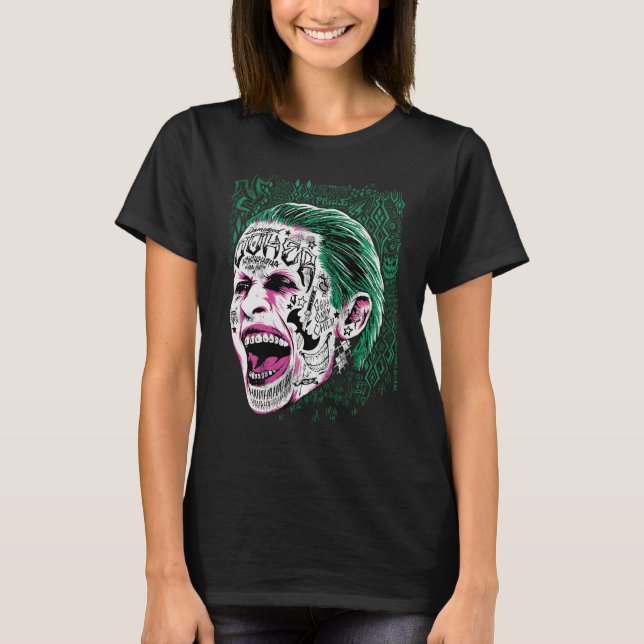 Suicide Squad | Laugher Joker Head Sketch T Shirt (Framsida)