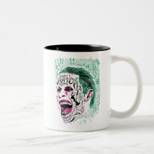 Suicide Squad Laugher Joker Head Sketch Två-Tonad Mugg