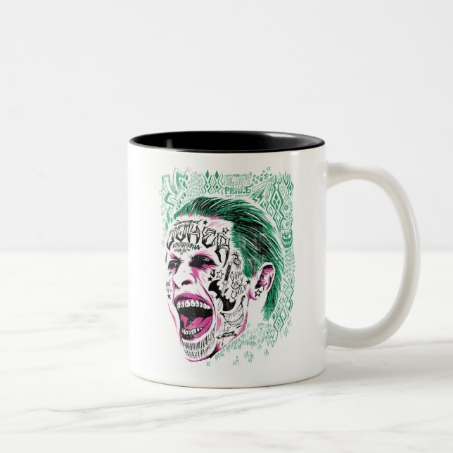 Suicide Squad | Laugher Joker Head Sketch Två-Tonad Mugg (Höger)