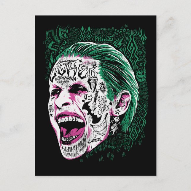 Suicide Squad | Laugher Joker Head Sketch Vykort (Framsida)