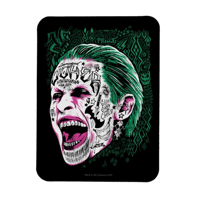 Suicide Squad | Laughing Joker Head Sketch Magnet (Vertikal)