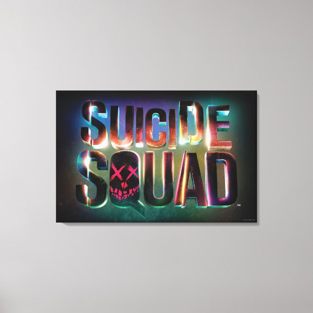 Suicide Squad | Logotyp för färgglöd Canvastryck (Framsida)