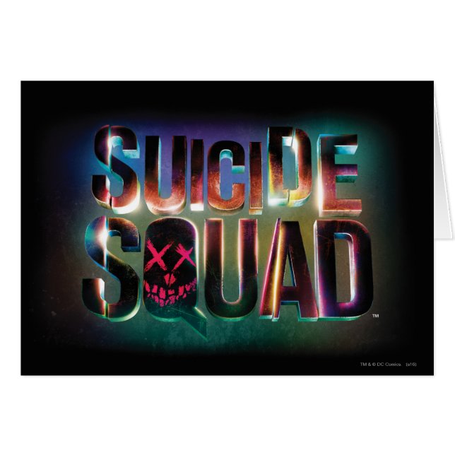 Suicide Squad | Logotyp för färgglöd Hälsningskort (Framsidan Horizontal)