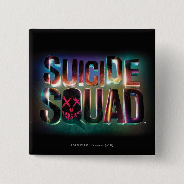 Suicide Squad | Logotyp för färgglöd Knapp (Framsida)