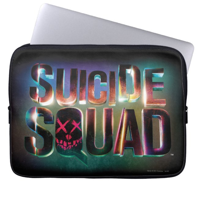 Suicide Squad | Logotyp för färgglöd Laptop Sleeve (Framsidan)