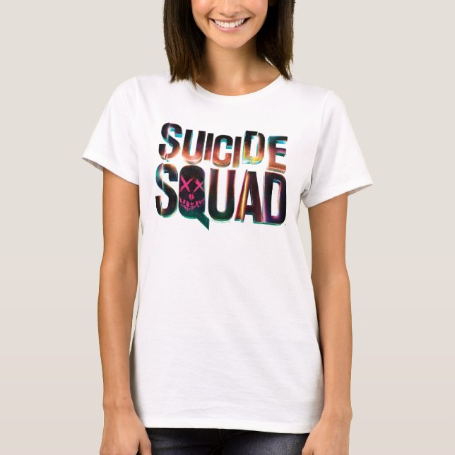 Suicide Squad | Logotyp för färgglöd Tee (Framsida)