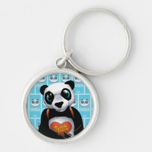 Suicide Squad Panda Rund Silverfärgad Nyckelring