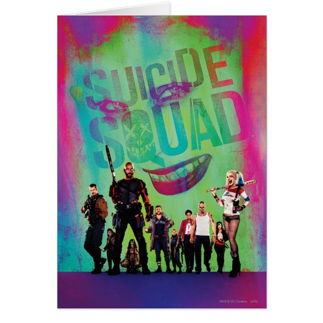Suicide Squad | Poster av Joker- och Squad-Grönt Hälsningskort (Framsidan)