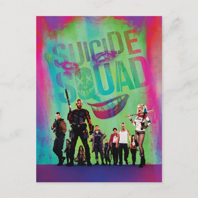 Suicide Squad | Poster av Joker- och Squad-Grönt Vykort (Framsida)