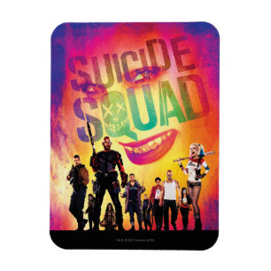 Suicide Squad Poster av Joker- och Squad-Orange Magnet