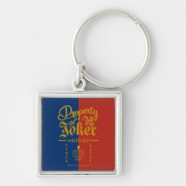 Suicide Squad | Puddin Freaky Fyrkantig Silverfärgad Nyckelring (Framsidan)
