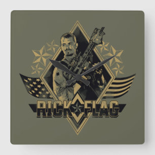 Suicide Squad Rick Flagga Badge Fyrkantig Klocka
