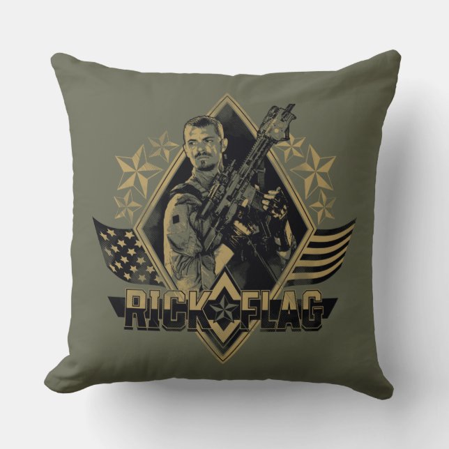 Suicide Squad | Rick Flagga Badge Kudde (Framsida)